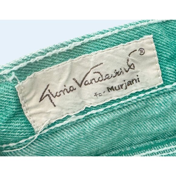 Vintage GLORIA VANDERBILT For Murjani 70s / 80s Green High Waist Jeans Size 24 - Picture 6 of 8